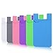 Costyle [6 Pack Phone Card Holder, Adhesive Credit Card Holder for Cell Phone Case Silicone Pouch Wallet Sleeve Pocket Stick on for iPhone, Samsung & Android Phones-White Pink Purple Pink Green Blue
