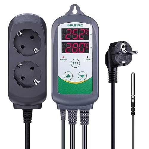 Inkbird ITC-308 Digital Thermostat 2 Relays Temperature Control Heating and Cooling Range for Beer Manufacturing, Reptile Incubators, Aquariums