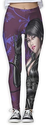 Butterflies Enchanting Whip Lady With Centipede Tattoo Women's Straight Yoga Pants Stretch Slim Skinny Solid Trousers Sports