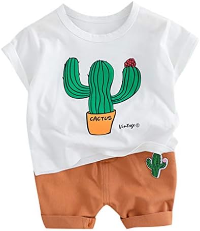 goodjinHH Baby Boy Clothing Set Cute Cartoon Cactus Short Sleeve T-Shirt + Short Jeans Outfits