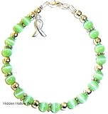 Bracelet, Liver Cancer and Lymphoma Awareness or Fundraising Campaign, Mint by Hidden Hollow, (7 ¾ in.), 6mm