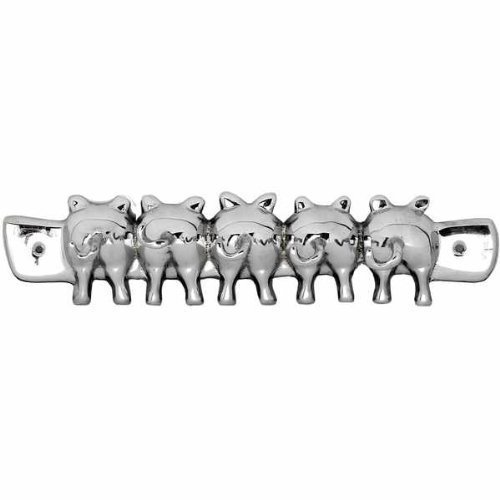 Chattels Chrome Silver Coloured Pigs Bums Key Hook Tails House Car Keys Rack Hanger Wall Mounted Holder Including fixings