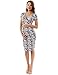 PattyBoutik Mama V Neck Maternity Print Dress (Pattern 7: Coral, Black and Whit Medium)