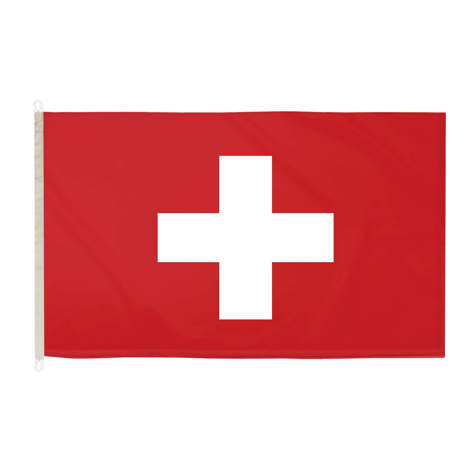 DuraFlag Switzerland 5ft x 3ft with Clips/Hooks - Premium Quality 5x3 Swiss Flags