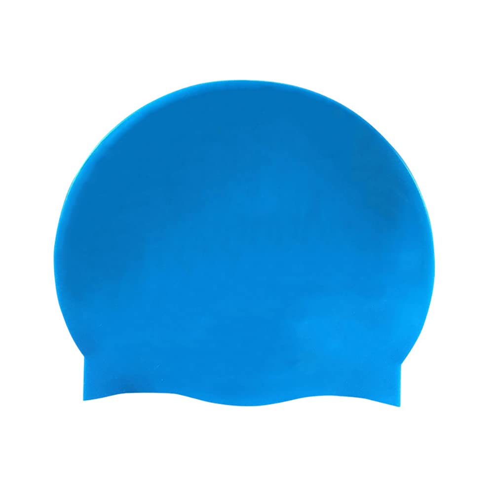 HYCOPROT Kids Swimming Cap 100% Silicone Swimming Hats for Boys And Girls Comfortable And Elastic Waterproof Swim Caps,Elastic Swim Hat For Long Hair And Short Hair (lake blue) — image 1