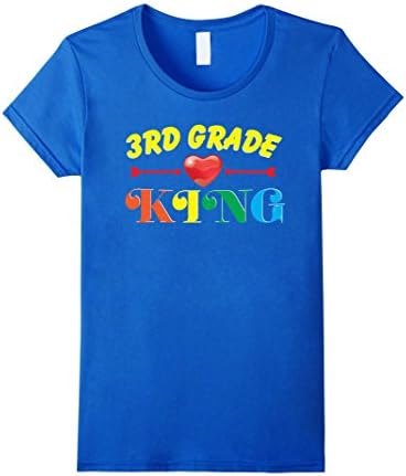Womens 3RD Grade King With Cute Heart Shape Shirt Gift Small Royal Blue