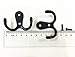 20 Pieces Double Prong Robe Hook Rustic Hooks Retro Cloth Hanger Coat Hanger Heavy Duty Double Prong Coat Hooks Wall Mounted Utility Hook with 44 Pieces Screws (Black Color)