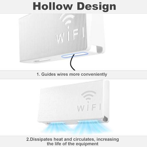 Storage Box for WiFi Router Box Router Wall Hidden Router Storage Box WiFi Router Holder Box Wall Mount Router Rack Hidden Cables Small, White
