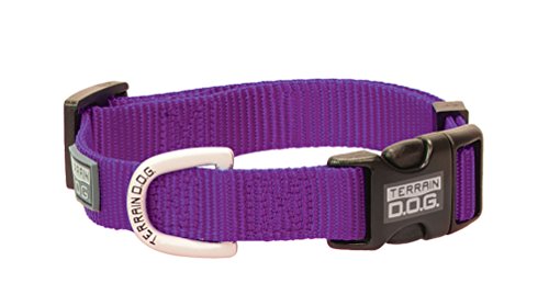 Terrain D.O.G. Nylon Adjustable Snap-N-Go Dog Collar, Purple, 1" x 17"-25"/Large