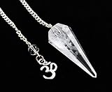 Crystal Quartz Faceted Pendulum with Om