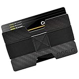 RFID Blocking Slim Carbon Fiber Front Pocket Mens Wallet Money & Card Holder - Minimalist & Small Wallets for Men with Bills Clip Band