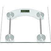 Balança Corporal Digital de Vidro Temperado Transparente até 180kg com Display Moderna Inteligente Prática Saúde Academia Ban