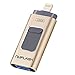 USB Flash Drive 128GB for iPhone Memory Stick [3 in 1] Photo Stick Flash Drive 3.0 nuiflash Thumb Drive Jump Drive Compatible for iPhone/iPad/PC/Android(128GB,Gold)
