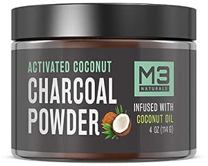 Image of M3 Naturals Teeth Whitening Charcoal Powder Infused with Coconut Oil Natural Toothpaste 4OZ (114G) 2X More Than Competitors