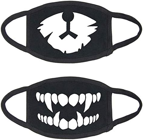 YOROZUCERY Mouth Mask Unisex Anti Dust Kawaii Muffle Mask Half Face Mask Reusable Cotton for Men Women 2Pcs