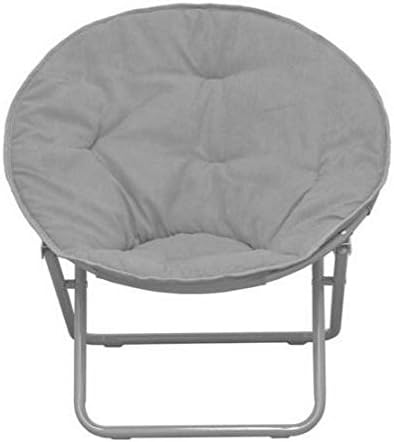 American Kids Solid Faux-Fur Saucer Chair (Grey)