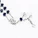 Deep Blue Crystal Beads One Decade Auto Rosary Catholic Crucifix Jerusalem Holy Soil Centerpiece