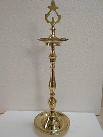 SPS MARKETING Natchiyarkoil Traditional Brass Diya (16inch, 450 g)