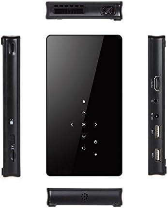 Mini WiFi Projector,ROFISA Protable LED Multimedia Built-in Speaker,Android 4.4 1080P 2.4GHz/5GHz Pocket Smart Projector Compatible with Home Cinema Theater TV Laptop iPad iPhone Android Smartphone