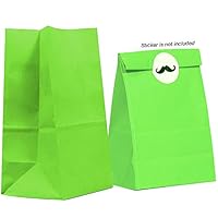 GIFT EXPRESSIONS 60CT Paper Bag, Favor Sack,Biodegradable, Food Safe Ink & Paper, Premium Quality Paper (Thick), Favor Sack, Kraft Paper Sack (60CT Small, Lime Green)
