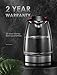 Electric Kettle Glass Tea Kettle, 1.7L Ultra Fast Water Boiler, Durable Borosilicate Glass and 304 Stainless Steel, Double Safety Locker, Boil Dry Protection and Auto Shut off, BPA Free, Aicok
