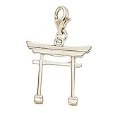 10k Yellow Gold Japanese Tori Gate Charm With