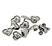 Housweety 30 Sets Silver Tone Love Heart Spike Rivet Studs Spots 16x15mm 7mm
