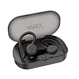 Wireless Headphones APEKX True Wireless Bluetooth 5.0 Sports Earbuds, IPX7 Waterproof Stereo HiFi Sound, Built-in Mic Earphones with Charging Case (Black)