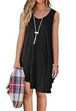 QIXING Women's Sleeveless Casual Loose Tank Summer Dress