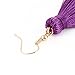 ELEARD Tassel Earrings Tiered Thread Tassel Dangle Earrings Statement Layered Tassel Drop Earrings (Purple)