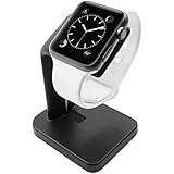 Macally Stand for iWatch - The Perfect Nightstand Charging Dock Station - Compatible with Smartwatch Series 5, Series 4, Series 3, Series 2, Series 1 (44mm, 42mm, 40mm, 38mm) - Black