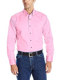 Camisa Lisa de Ariat, hecha de sarga; para hombre