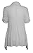 Womens Open Front Ruched Short Sleeve Shark Bite Hem Casual Plus Size Cardigan, Heather Gray, XX - Large