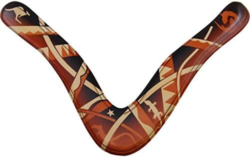 Aussie Fever - Decorated Wood Boomerang - Right Handed