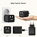 European Travel Plug Adapter, TESSAN Europe Power Adaptor Multi Outlet Extender with 2 USB Phone Wall Charger for USA to Euro EU Italy Spain Greece France Germany (Type C)