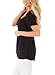 Inital Women's V Neck Short Sleeve Babydoll Tunic Pleated Shirts Blouse Black 2xl