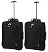 5 CITIES 22x14x9 Airline Approved Delta United Southwest & More | CarryOn for Men & Women | Luggage Carry Bag Rolling Travel Suitcase With Large Capacity | Lightweight Small Hard/Soft Trolley (Black)