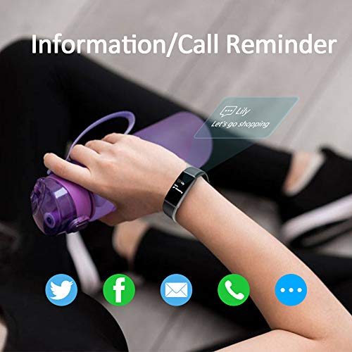 Lintelek Fitness Tracker, Heart Rate Monitor Activity Tracker Sleep Monitor, Measuring Calories Step Counter IP67 Waterproof Smart Watch Wearable Device for Men Women Kid Android iOS Veryfitpro - Thumbnail 3