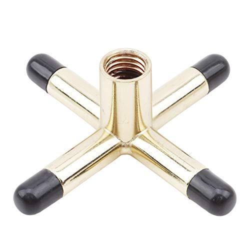 Yunzee Simple Style Anti-Slip Billiards Snooker Pool Cue Rest Bridge Head Holder Durable Pool Cue Snooker Accessory,Golden colloidal Particle Cross,Metal Copper Plating