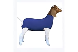 FUZIDDN Spandex Goat Tube for Show Goats - Show Livestock Supplies: Goat Covers & Blankets (Sky Blue, Medium)