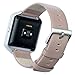 bayite for Fitbit Blaze Bands, Accessory Leather Wristband for Fitbit Blaze Smart Watch Mist Grey Small 5.5-6.7 inches