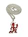 Dipped Red Hatchetman® Silver-Tone Edge Pendant with 5mm 24" Cuban Link Chain Necklace - Silver-Tone
