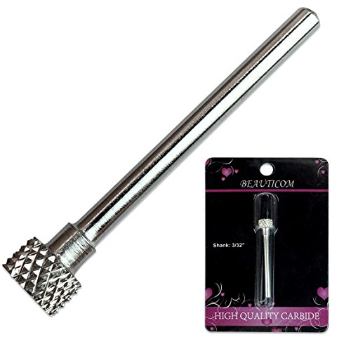 Beauticom Professional SILVER Coated 2 Weeks French Back Fill Nails Pedicure Carbide Bit Tools (3/32