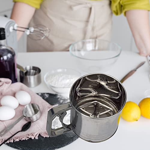 Flour Sifter Stainless Steel Sifter for Baking Semi Automatic Small