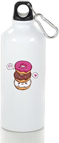 Queline Three Cute Kawaii Donuts Sports Water Bottle Great For Outdoor And Sport Activities