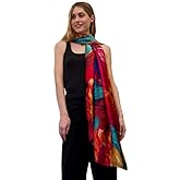 Trillion London® Spring Collection Silk Scarf - Silk Neck Scarf For Women - Ladies Lightweight Scarves Shawl Wraps 70" x 35"