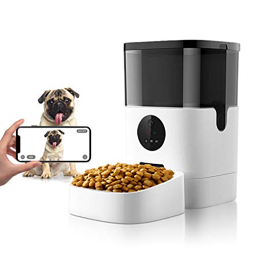 Apexto 2.4G WiFi Automatic Pet Feeder with Camera 1080p HD Video for Dog Cat Smart Pet Camera