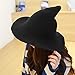DELAISUS Witch Hat Sheep Wool Christmas Halloween Foldable Costume Ball Sun Cap for Winter Black