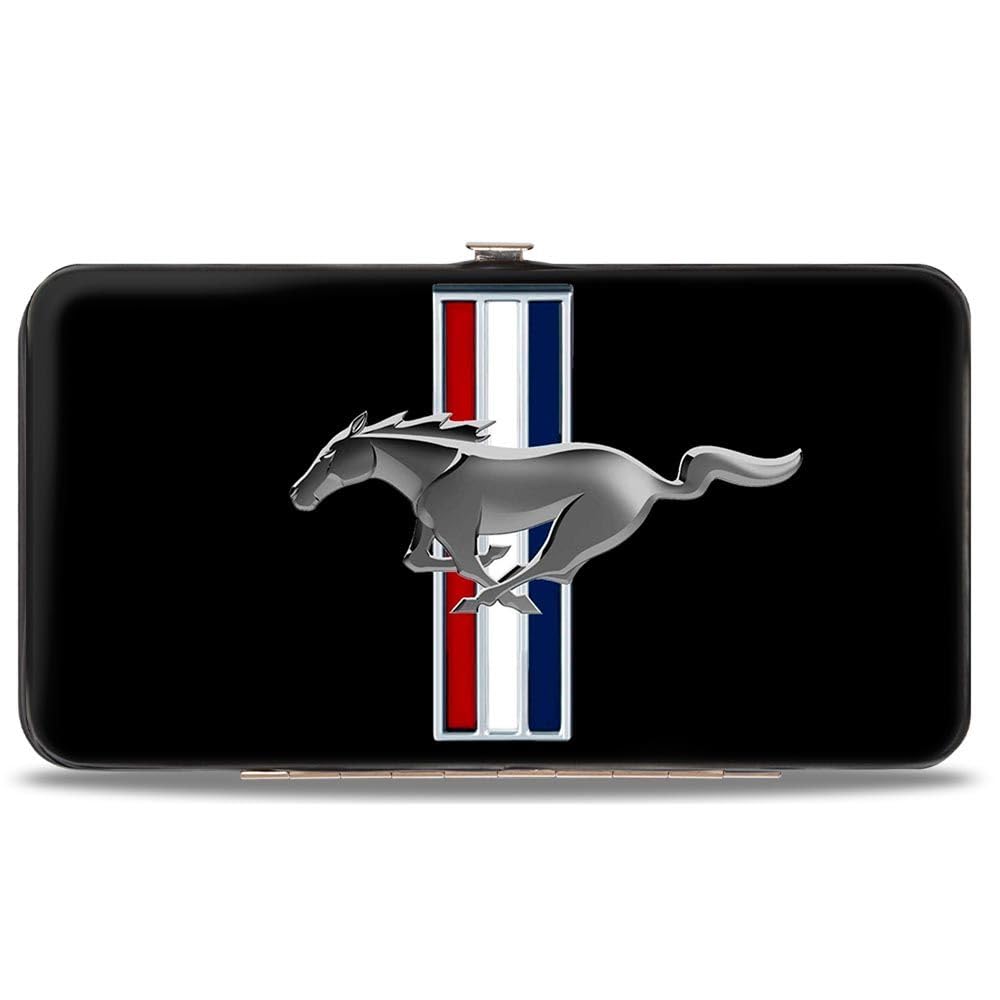 Ford Mustang con logotipo de barras CENTRADO - Cartera con bisagras