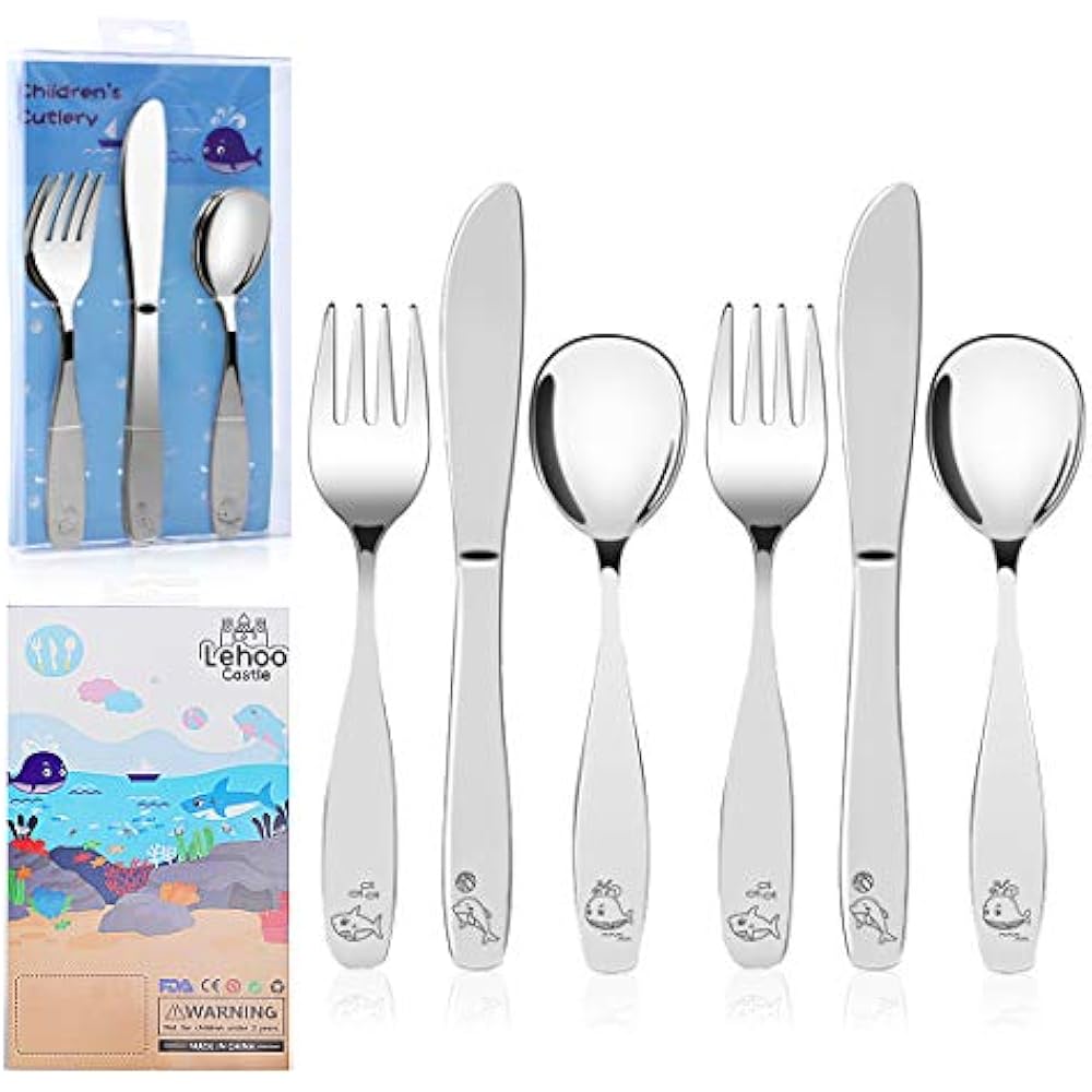 Kids Silverware Stainless Steel, 6pcs Toddler Spoons And Forks Knife